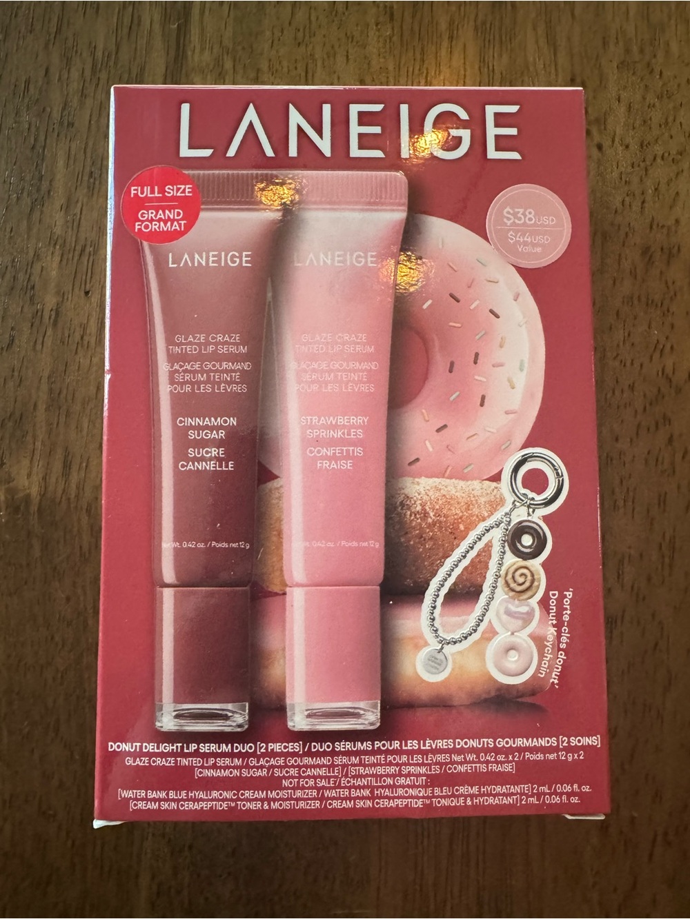 LANEIGE Donut Delight Glaze Craze Hydrating Tinted Lip Duo Full Size